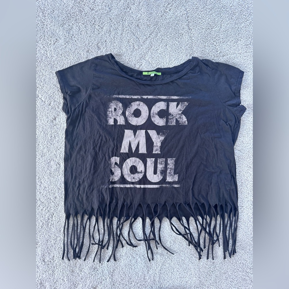 Graphic Fringe Brown T-Shirt